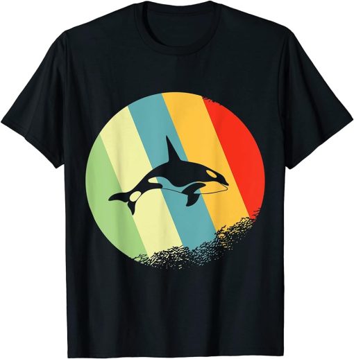 orca Animal Round with Retro Colors T-Shirt