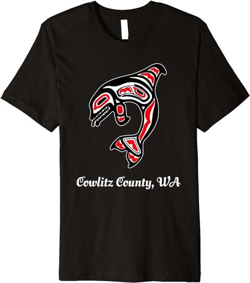 Native American Cowlitz County WA Red Orca Killer Whale Premium T-Shirt