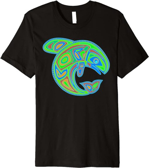 Native American Totem ORCA Killer Whale Pop Art 10 - Fun Premium T-Shirt