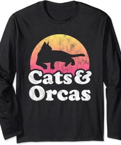 Cats and Orcas Men"s or Women"s Cat and Orca Long Sleeve T-Shirt