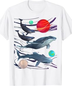 Types of Whales Galaxy Space Humpback Orca Marine Biologist T-Shirt