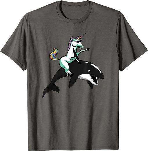 Unicorn Riding Orca Killer Whale T-Shirt