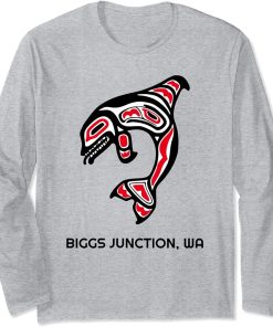 Biggs Junction, Washington Native American Orca Killer Whale Long Sleeve T-Shirt