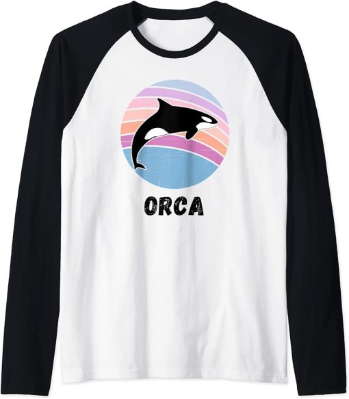 Kids Summer Vacation Holidays Sea Orca Raglan Baseball Tee