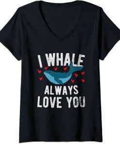 Womens I whale always love you - cute Orca V-Neck T-Shirt