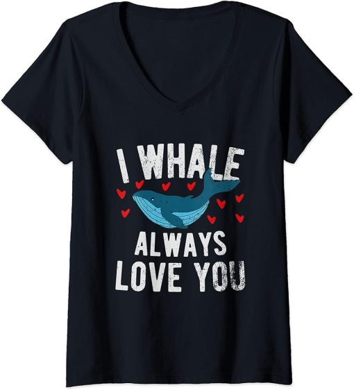 Womens I whale always love you - cute Orca V-Neck T-Shirt