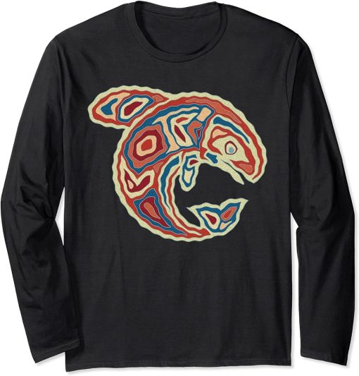 Native Americans Totem ORCA Killer Whale Pop Art 1 - Fan Fun Long Sleeve T-Shirt